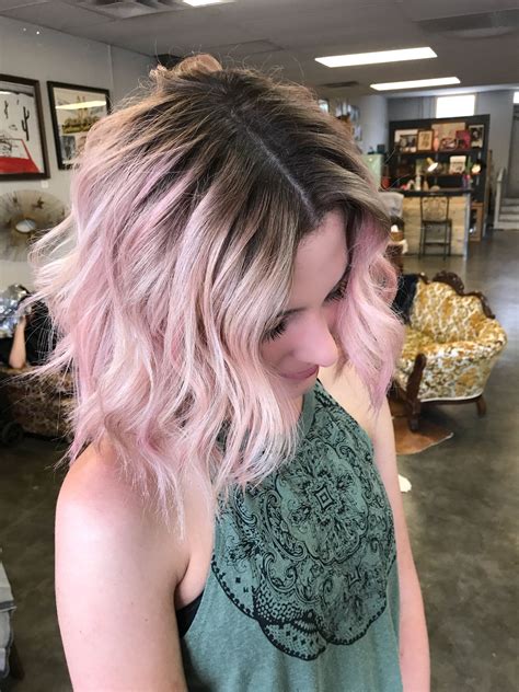 Pink Hair And Shadow Root Created By Hairdesignbytoni Pink Blonde Hair