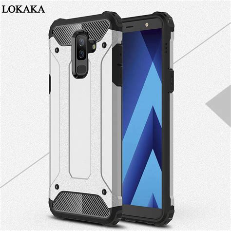 lokaka case for samsung galaxy j8 2018 back cover full protect cases 2 in 1 armor phone bags