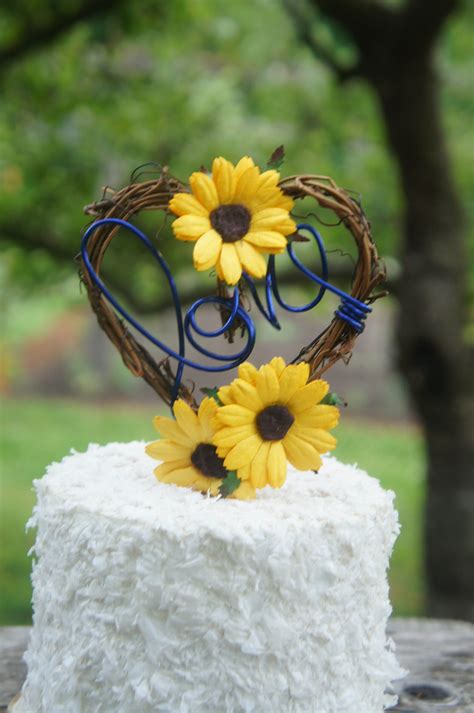 Sunflowers Cake Topper For Wedding Or Rustic Bridal Shower Etsy