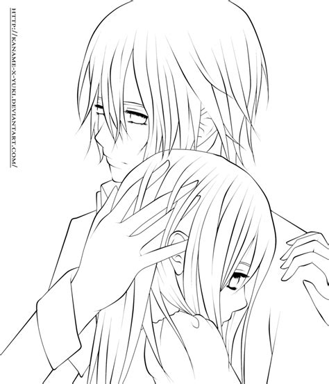 Anime Lineart Couple Anime Couples Kissing Coloring Pages Anime