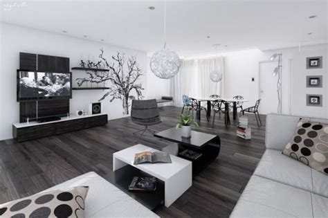 design rumah modern minimalis  desain interior putih hitam