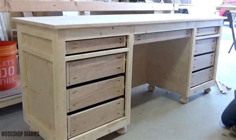 It is easiest to store things that are all the same size and shape. DIY Storage Desk Step 9 All Drawers Installed | Woodshop ...