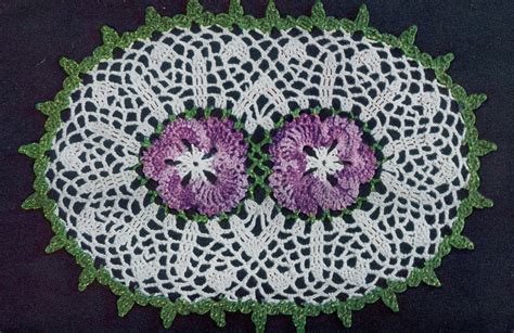 Double Pansy Doily Crochet Pattern By The American Thread Etsy