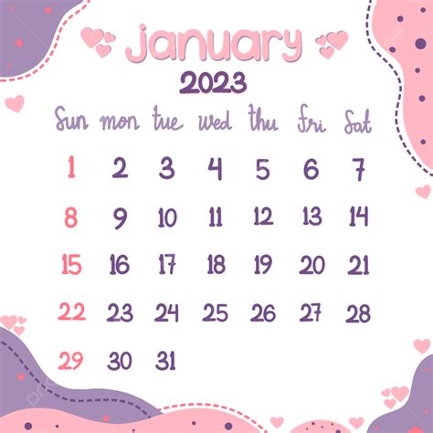 Calendario De Enero Con Colores Rosa Y Violeta Png Calendario Enero