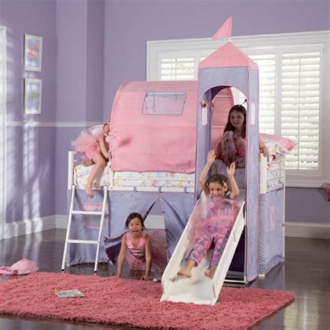 Full Loft Beds Powell Princess Castle Twin Tent Bunk Bed With Slide On Sale