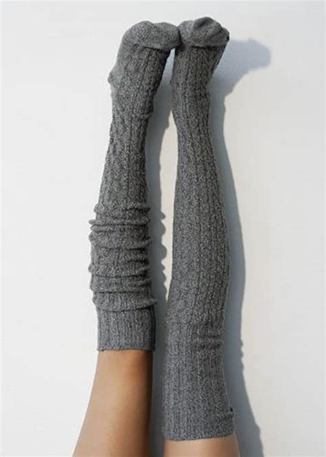 thigh high socks charcoal grey sweater socks women s etsy