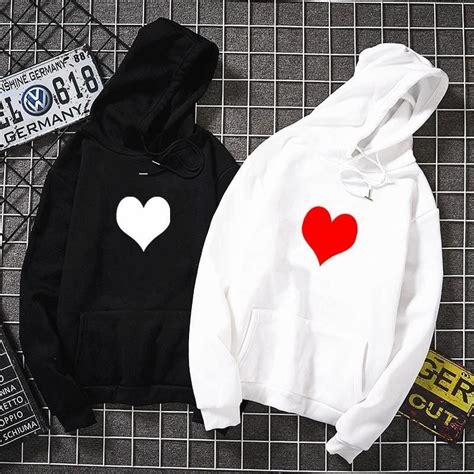 Couple Hoodies Red Heart Matching Hoodies For Couples Matching Outfits