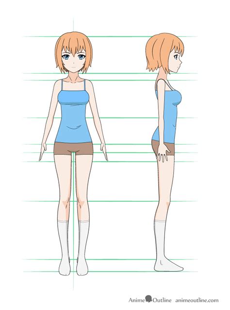 Female Body Base Drawing Anime While Proportions Are Similar Between Male And Female Characters