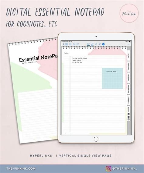 Digital Notepad Digital To Do Notepad Checklist To Do Goodnotes