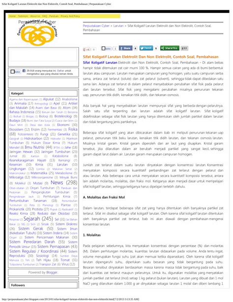 Pdf Sifat Koligatif Larutan Elektrolit Dan Non Elektrolit Contoh