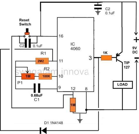 Simple Timer Circuit Using Ic 4060 Homemade Circuit Projects