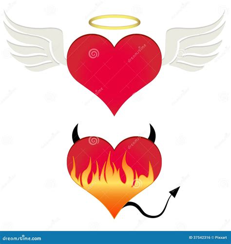 Angeldevil Heart Royalty Free Stock Image Image 37542316