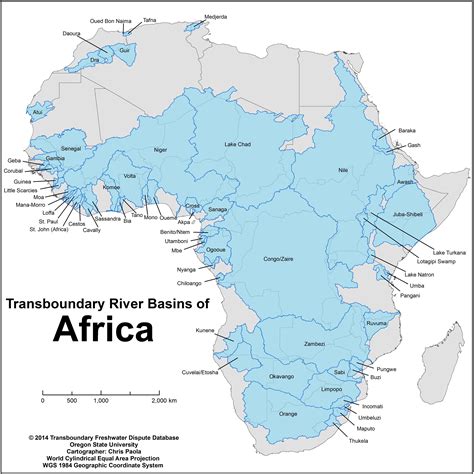 Africa River Basins Mapa África