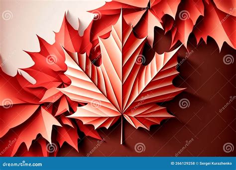 Happy Canada Day Background With Red Maple Leaf Stock Illustration Illustration Of Majestic