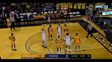 Funny Michigan Foul Shot Against Norfolk State Youtube
