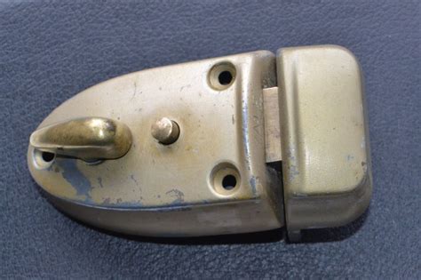 Vintage Yale Dead Bolt Lock Mid Century With Keeper Catch Used Working