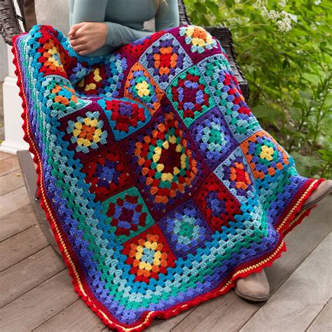 Red Heart Make A Blanket Statement In Color Easy Crochet Patterns Free