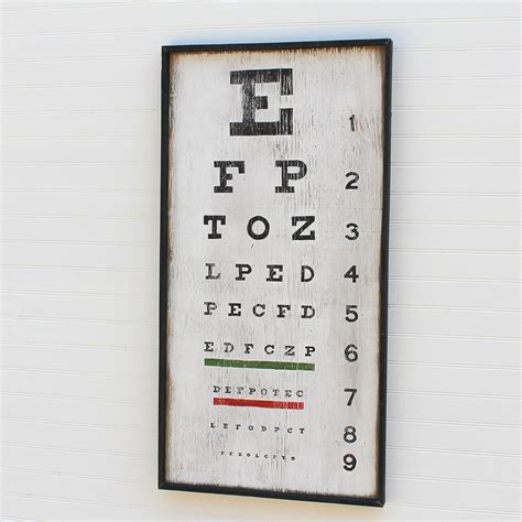 Eye Chart Sign Wall Art Retro Home Decor Optometrists Office Etsy
