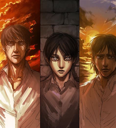 Eren Yeager Grisha Yeager And Eren Kruger Shingeki No Kyojin Drawn