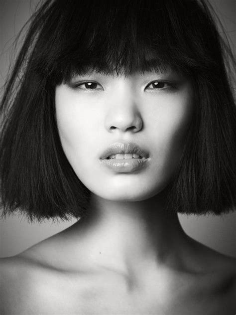Straight Bangs And Bob Japanese Female Model Portrait Model Face