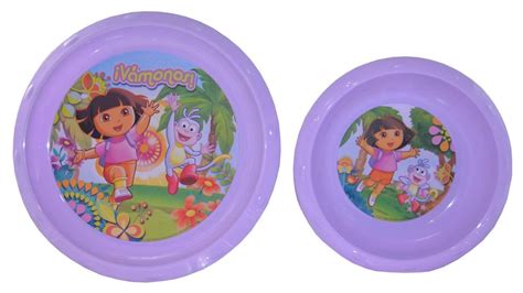 Dora The Explorer Plate And Bowl Set New Childrens Plastic Dinner Set