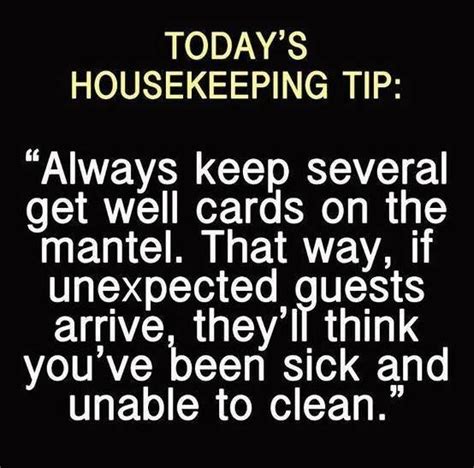 Todays Housekeeping Tip Ana Maranges Renfroe Funny Quotes Words