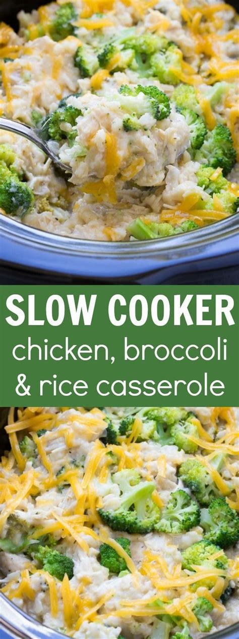Best Ever Cheesy Slow Cooker Chicken Broccoli And Rice Casserole Only