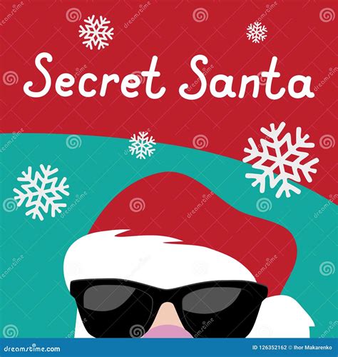 Cartoon Secret Santa Christmas Party Background Template Stock Vector