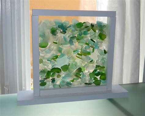 Wanderer Stand Up Bling Beach Glass Display Window Etsy Sea Glass Display Beach Glass Glass