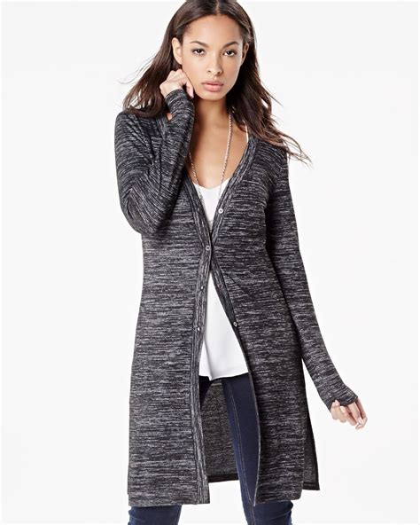 Long Loose Knit Cardigan With Side Slit Rwandco