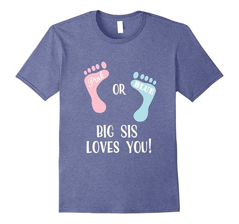 gender reveal shirt pink of blue big sis loves you cute tshirts funny shirts fiona the hippo