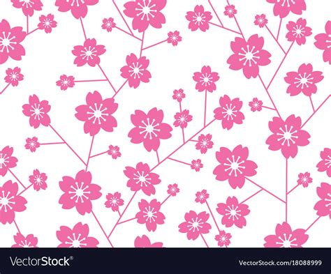 A Seamless Cherry Blossom Pattern Royalty Free Vector Image