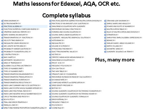 Gcse Maths All Syllabus Topics Edexcel Aqa Ocr Etc Teaching Resources
