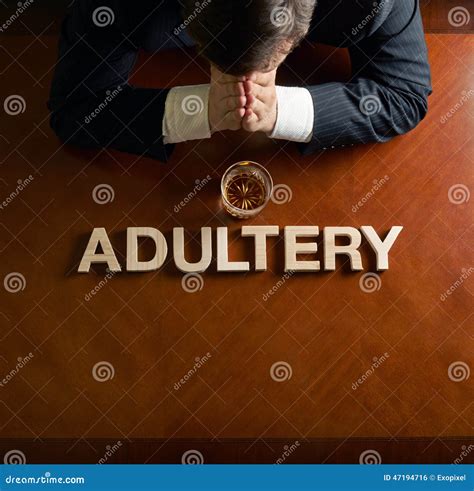 Word Adultery And Devastated Man Composition Stock Photo Image Of