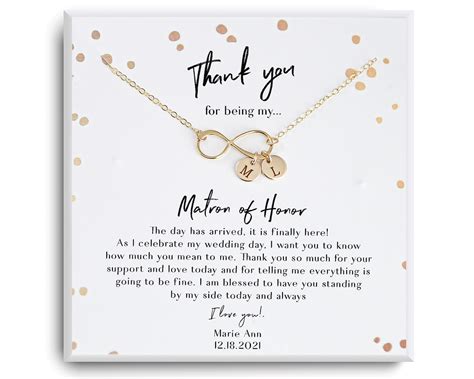 Matron Of Honor Necklace T Custom Matron Of Honor Etsy