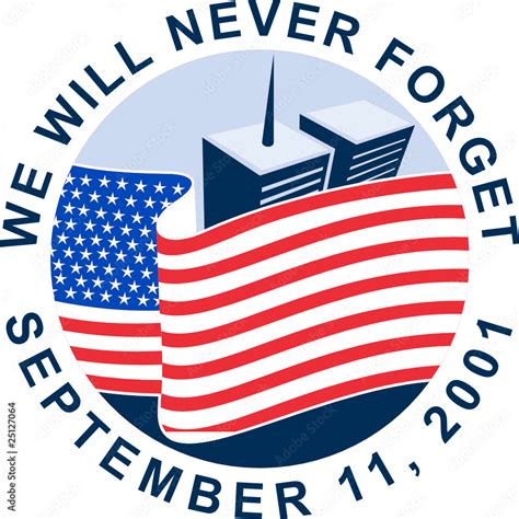 911 9 11 911memorial American Flag Twin Towers Stock Vector Adobe Stock