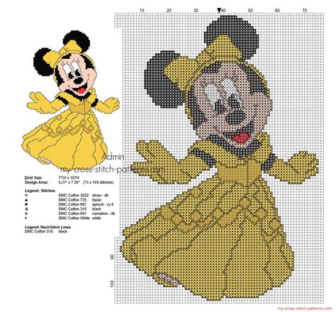 I would definitely recommend this adorable minnie mouse pattern! Cross stitch pattern Disney Minnie Princess Belle | Disney ...