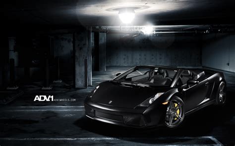 Matte Black Lamborghini Gallardo Spyder Adv1 Wallpaper Hd Car