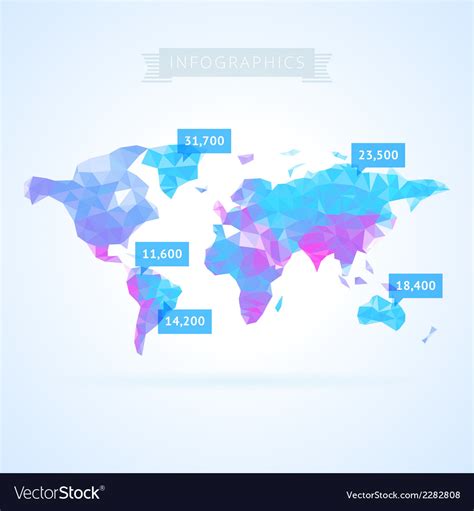 World Map With Elements Of Infographics Royalty Free Vector