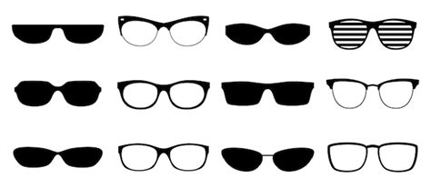 Premium Vector Eyeglasses Silhouettes