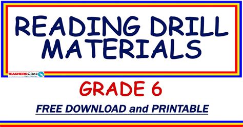 Reading Drill Materials For Grade 6 Free Download Deped Click