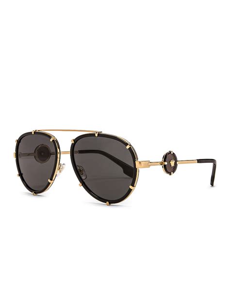 Versace Vintage Icon Pilot Clip On Sunglasses In Black Fwrd
