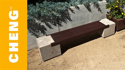 Perfect for outdoor or indoor spaces. Make a Concrete and Wood Bench with CHENG Outdoor Concrete ...