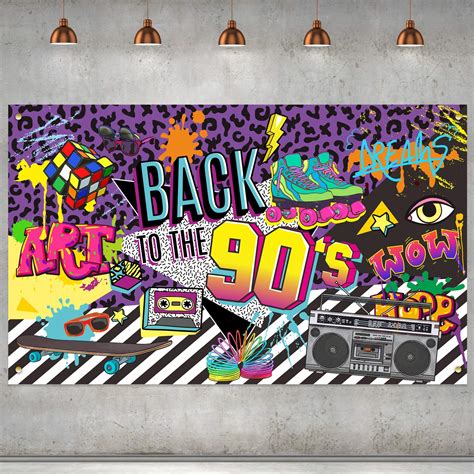 Buy 90s Theme Backdrop Hip Hop Graffiti Back To 90s Party Banner
