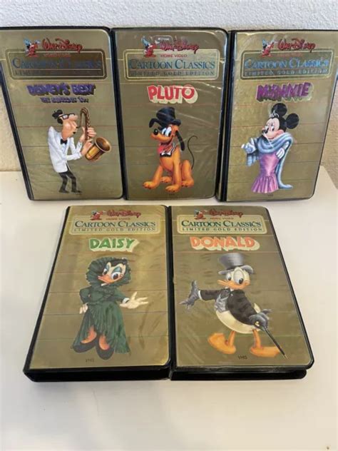 VINTAGE WALT DISNEY Cartoon Classics Limited Gold Edition VHS Lot Of 5