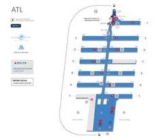 Delta's hometown airport touts an extensive art collection and many dining options. Atlanta Airport Map. SO in need of this! | Hills&Valleys ...