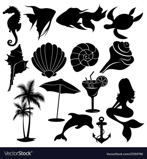 Set Summer Elements Collection Beach Royalty Free Vector