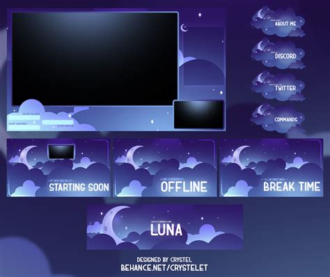 Twitch Packsoverlaysscreens On Behance Twitch Overlays Twitch
