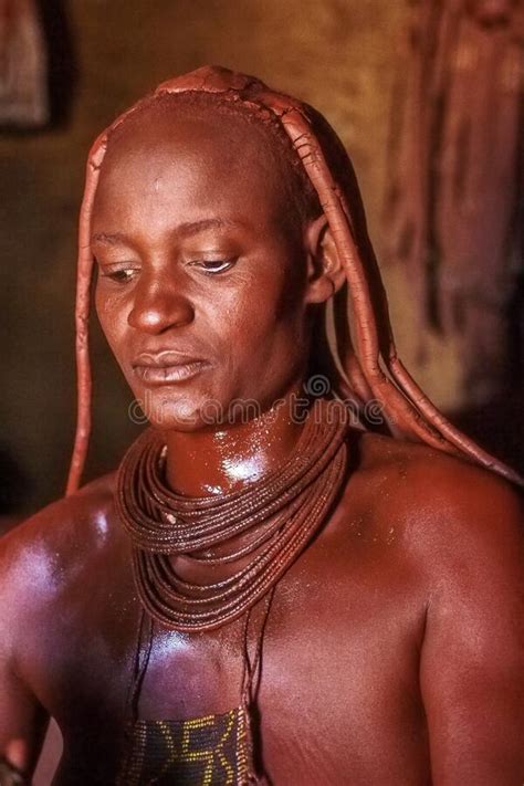 Opuwo Namibia Jul Himba Woman With The Typical Necklace And Hairstyle In Himba