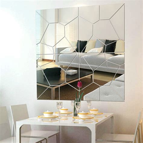 Diy 3d Acrylic Modern Mirror Decal Art Mural Wall Sticker Home Decor